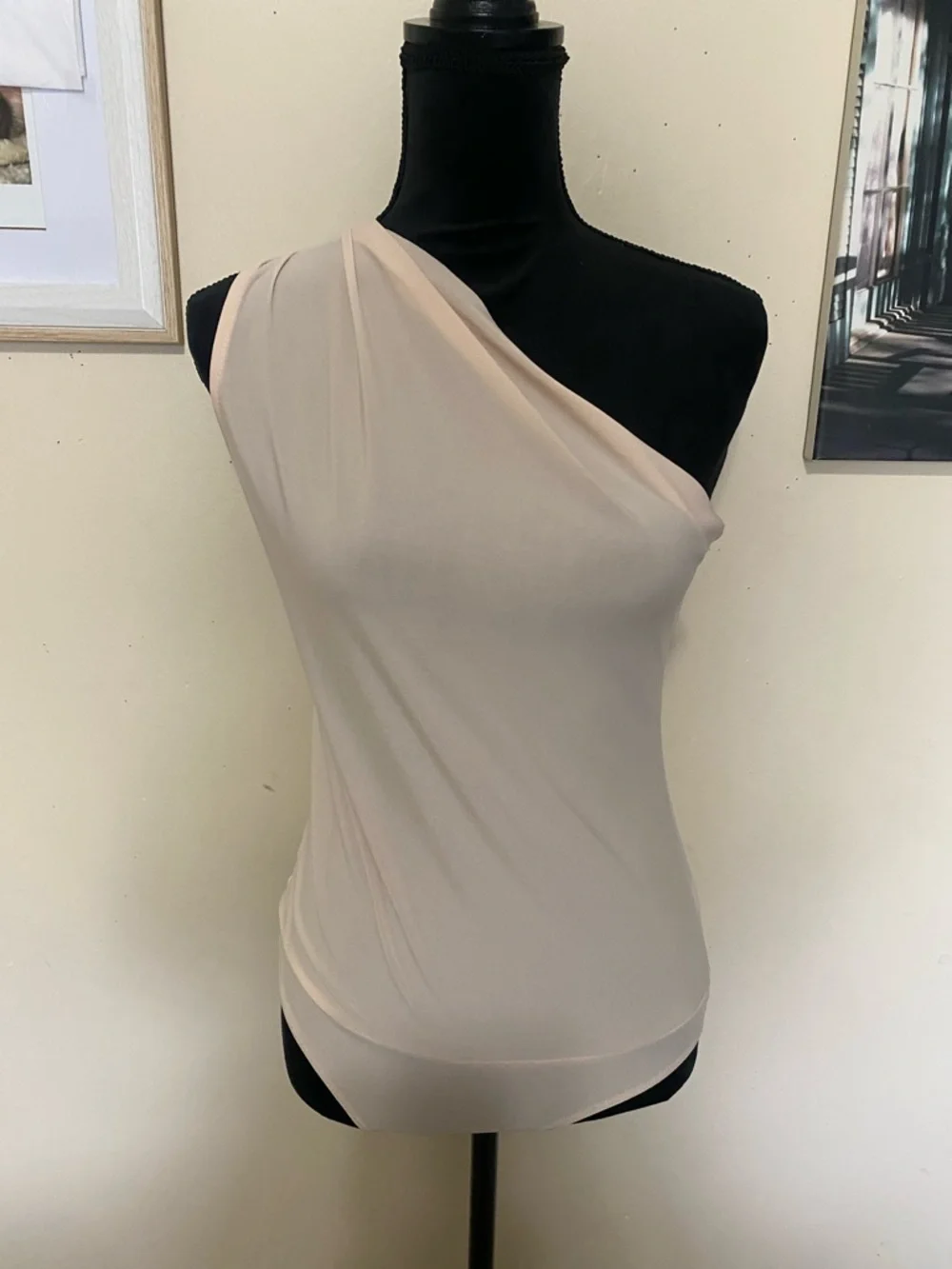 Heatherly One-Shoulder Nude/Cream/Light Pink Bodysuit - Picture 1 of 2